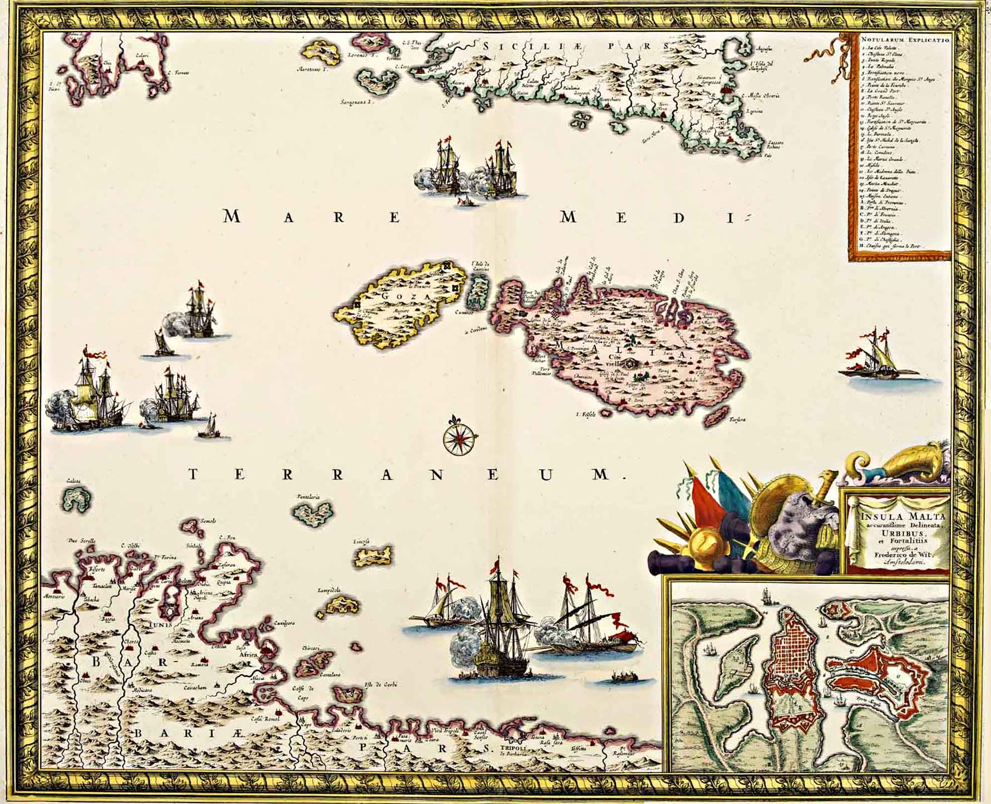 Carte Malte-Sicile de de Wit (1670-1680) Carte Malte-Sicile de de Wit (1670-1680)